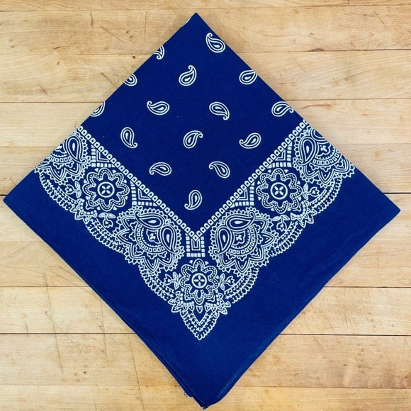 Navy Blue and White Bandana - Picture 7 of 12